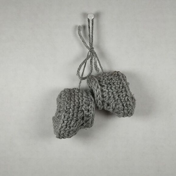 Handmade Crochet Baby Booties Soft Gray Newborn Preemie Shoes Shower Gift New - Picture 10 of 16